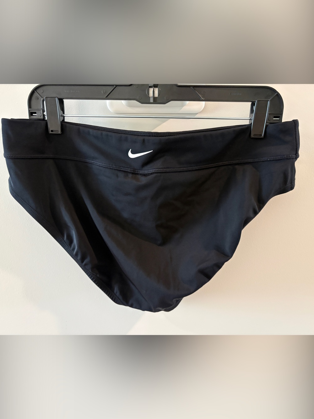 Nike Black Swim Bottoms with White Swoosh Logo